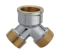 KIRCHHOFF KIRCHHOFF distributeur 2 voies, chrome, 3/4"F x 3/4"M Quantité:1