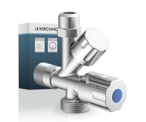 KIRCHHOFF Robinet d'équerre universel avec raccord lave-vaisselle 98480090 - Robinet d'arrêt pour tuyau d'eau froide