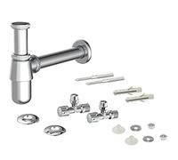 Kirchhoff Wash Basin Set 98800004 vanne coudée 1,27 cm et bonde lavabo, Bouteilles, kit Complet, Siphon Tasse