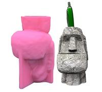 Kirdume Moules pour jardinières en béton | Moules pour l'île Pâques Fournitures Bricolage,Résine démoulage Facile résistante aux Hautes températures décoration boîte à clés