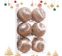 Kirdume Ornements de Boule de Noël incassables | Boules de Noël en Velours en Vrac - Ensemble de 6 Boules d'arbre de noël en Velours avec Ficelle métallique pour fête à la Maison