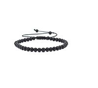 Kirei Paris Bijoux Bracelet Pierres Naturelles 4mm ajustable,Marque française, Fabrication Artisanale, Idée cadeau, Bracelet porte Bonheur Protection -Lithotherapie. (Obsidienne)