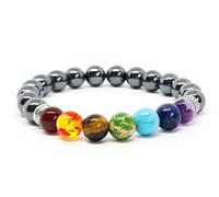 Kirei Paris Bijoux Bracelet Pierres Naturelles 7 Chakras et Hematite, 8mm, Authentique Marque française Fabrication Artisanale