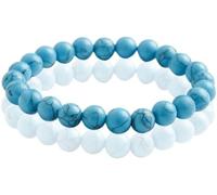KIREI PARIS BIJOUX KIREI PARIS BIJOUX Bracelet pierres naturelles 8mm, authentique, marque française, fabrication artisanale bracelet homme femme idée cadeau((Turquoise)