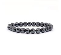 Kirei Paris Bijoux Bracelet pierres naturelles Hematite, 8mm, authentique, marque française, fabrication artisanale idée cadeau (Hematite) bracelet homme femme