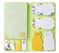 Kireida® Cat Sticky Notes Set Sticky Notes Pads 210 Feuilles de Papier à Notes Portable Notes Autocollantes d'animaux Mignons pour Amoureux des Chats École Enfants Cadeaux Créatifs