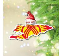 Kirghizistan Décorations de Noël bleu marine vétéran militaire retraite Décoration de Noël souvenir Vacances festives Décoration d'intérieur Pendentif en acrylique personnalisé pour amis, collègues