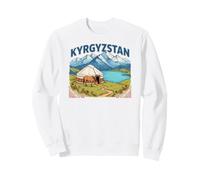 Kirghizistan Travel Lover, Lac de Montagne avec Un Cheval et Une yourte Sweatshirt