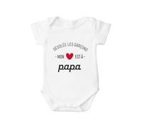 Kiribou Body Bébé Désolée les Garçons, Mon Cœur est à Papa - Idée Cadeau Drôle & Amusant Pour Naissance Fille