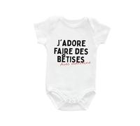 Kiribou Body Bébé J’adore Faire des Bêtises avec Marraine - Cadeau Pour la Plus Cool Des Marraines
