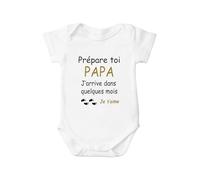 Kiribou Body Bébé Prépare-toi Papa, J’arrive - Annonce Grossesse Originale pour Futur Papa