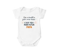 Kiribou Body bébé “Qui va bientôt se faire vomir dessus ? C’est toi ! Félicitations futur papa” - Cadeau naissance drôle