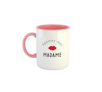 Kiribou Mug EVJF Appelez-moi Madame - Cadeau Drôle pour Future Mariée - Bicolore Rose