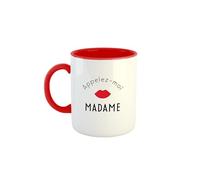 Kiribou Mug EVJF Appelez-moi Madame - Le Cadeau Drôle pour une Future Mariée EVJF (Bicolore Rouge)