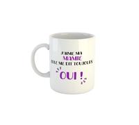 Kiribou Mug J'aime ma Mamie - Une Tasse Pleine d'Amour et d'Humour