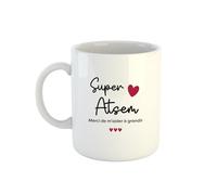 Kiribou Mug Super ATSEM, merci de m'avoir aidé à grandir - Cadeau Touchant pour une ATSEM Inspirante- École