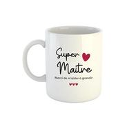 Kiribou Mug Super Maître, Merci de m’aider à Grandir - Cadeau Touchant Pour Maitre
