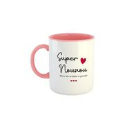 Kiribou Mug Super Nounou Merci de M'Aider à Grandir - Un Cadeau Touchant pour Une Nounou (Rose)