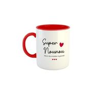 Kiribou Mug Super Nounou Merci de M'Aider à Grandir - Un Cadeau Touchant pour Une Nounou (Rouge)