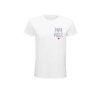 Kiribou Papa Poule Logo T-Shirt Homme - Offrez ce Cadeau à Votre Super Papa - M - Blanc