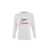 Kiribou Super Maman Sweat - Un Cadeau Parfait pour Les Super Mamans-L-Blanc