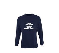 Kiribou Sweatshirt « Je n’AI Pas Toujours Raison mais J'Ai Jamais Tort - Un Cadeau Unique L - Bleu