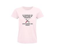Kiribou T-Shirt Femme « Si Maman ne Peut Pas Le Réparer, Personne ne Peut » - Cadeau pour Les Mamans Qui Font Tout - S-Rose