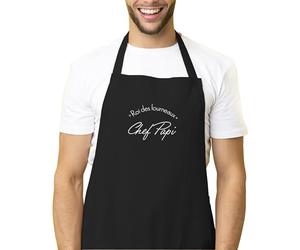 Kiribou Tablier de Cuisine Roi des Fourneaux Chef Papi - Cadeau original Pour les Papis Passionnés