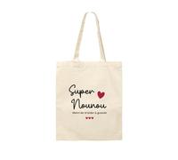 Kiribou Tote Bag Super Nounou Merci de m'aider à grandir - Un Cadeau Touchant pour une Nounou Exceptionnelle