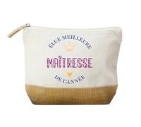 Kiribou Trousse Élue Meilleure Maîtresse - Pochette Cadeau Originale et Tendre - Idée Cadeau Fin d’Année Scolaire
