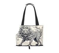 Kirin Line Dessin Sac à bandoulière pour animal domestique pour sortir - Sac à bandoulière double usage pour petit chien et chat