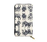 Kirin Portefeuille long en cuir à motif peinture décorative (19,1 x 10,4 cm) | Compartiment multifonction extra large | Excellent cadeau