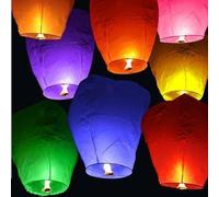 Kirinstores Lot de 20 lanternes chinoises volantes Ideal pour fête, mariage, anniversaire Multicolore