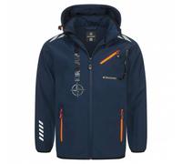KIRKJUBØUR® "Alvik" Hommes Veste SOFTSHELL 10 000 mm colonne d'eau bleu marine/orange XL