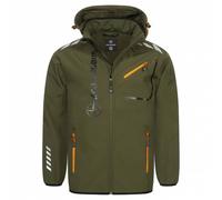KIRKJUBØUR® "Alvik" Hommes Veste SOFTSHELL 10 000 mm colonne d'eau kaki/orange M