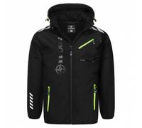 KIRKJUBØUR® "Alvik" Hommes Veste SOFTSHELL 10 000 mm colonne d'eau noir/vert S