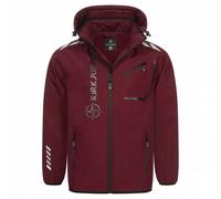KIRKJUBØUR® "Alvik" Hommes Veste SOFTSHELL 10 000 mm colonne d'eau rouge foncé/noir S