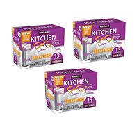 Kirkland Signature Flex-Tech Cordon de Serrage de Cuisine Trash Sacs 13 Gallon Lot de 200 Sacs, 3 DE tels