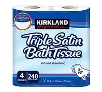 Kirkland Signature Kirkland Lot de 4 rouleaux de papier toilette triple épaisseur 3 plis Blanc
