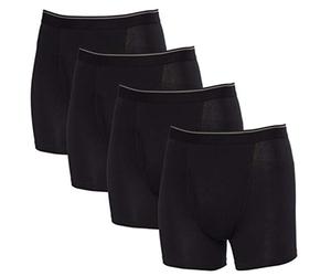 Kirkland Signature Men's Boxer Brief Pima Cotton 4 Pack (Large, Black)