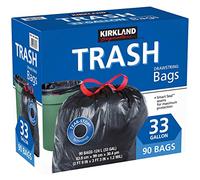 Kirkland Signature Sacs Poubelle avec Cordon, 125 litres, Taille XL, 90 Articles