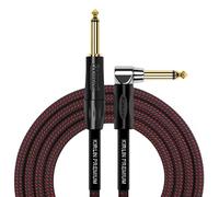 KIRLIN Cable IWB-202BFGL-10/BR Premium Plus Câble d'instrument, gaine tissée noir/rouge, 3 m