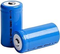 KIROJA Lot de 2 piles rechargeables 18350 au lithium 3,7 V 850 mAh Icr 18350 bouton supérieur pour lampe de poche électronique
