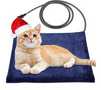 Kiroto Tapis chauffant d'extérieur pour chat et chien, tapis chauffant avec housse imperméable et contrôle automatique de la température, convient pour les maisons pour chats, niches pour chiens