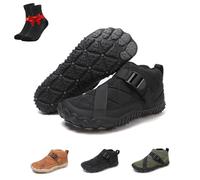 Kirposh Chaussures d'hiver pieds nus, bottines chaudes, bottes de randonnée imperméables doublées de fourrure, bottines de neige unisexes à cinq doigts(Black,44 EU)