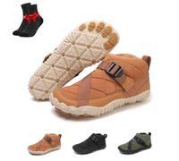 Kirposh Chaussures d'hiver pieds nus, bottines chaudes, bottes de randonnée imperméables doublées de fourrure, bottines de neige unisexes à cinq doigts(Camel,46 EU)