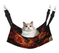 KIRROWE A Feast of Roses and Chrysanthemums Hamac réversible à suspendre pour chat Double face Cage Hamac à suspendre Lit de repos pour petits animaux domestiques