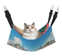 KIRROWE A Joyful Holiday by The Seaside Hamac réversible à suspendre pour chat, hamac double face pour animal domestique