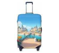 Kirrowe A Joyful Holiday By The Seaside Housse de protection anti-rayures pour bagages de 45,7 à 81,3 cm, Noir , L