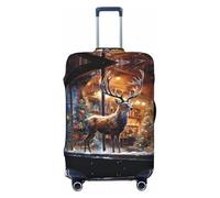 Kirrowe Christmas Deer In The Store Housse de bagage anti-rayures pour bagages de 45,7 à 81,3 cm, noir, L, Noir , L